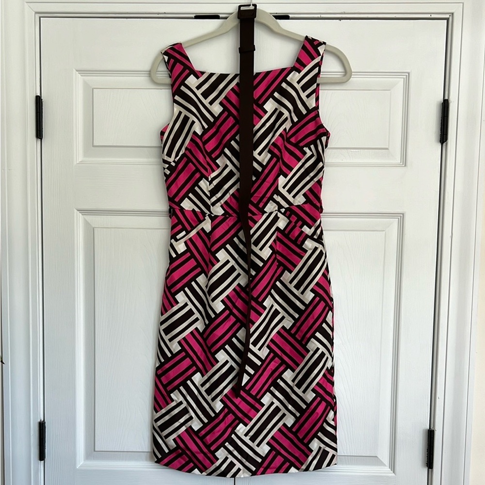 Milly, Size 2, Pink/Brown Silk Cocktail Dress, EUC